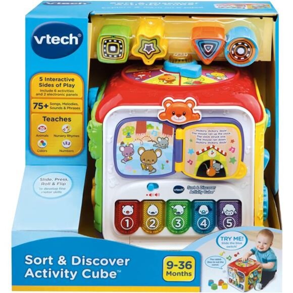VTech Sort and Discover Activity Cube (Frustration Free Packaging), Red - Picture 4 of 7